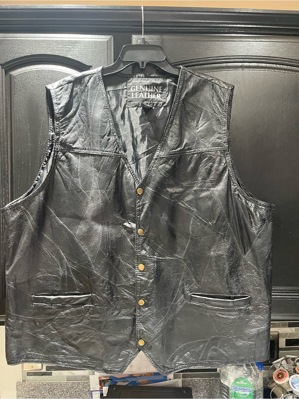 Italian Stone Design Genuine Navarre Leather Company Patchwork Vest Size XXXL